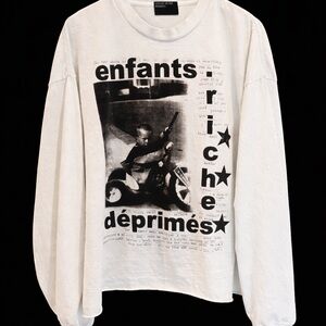 Enfants Riches Déprimés Graphic Long Sleeve Tee White Black Punk Logo Shirt